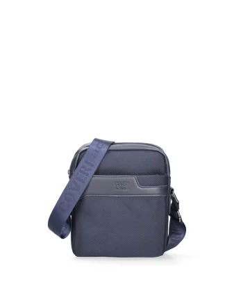Geanta crossbody cu bareta logo, Albastru