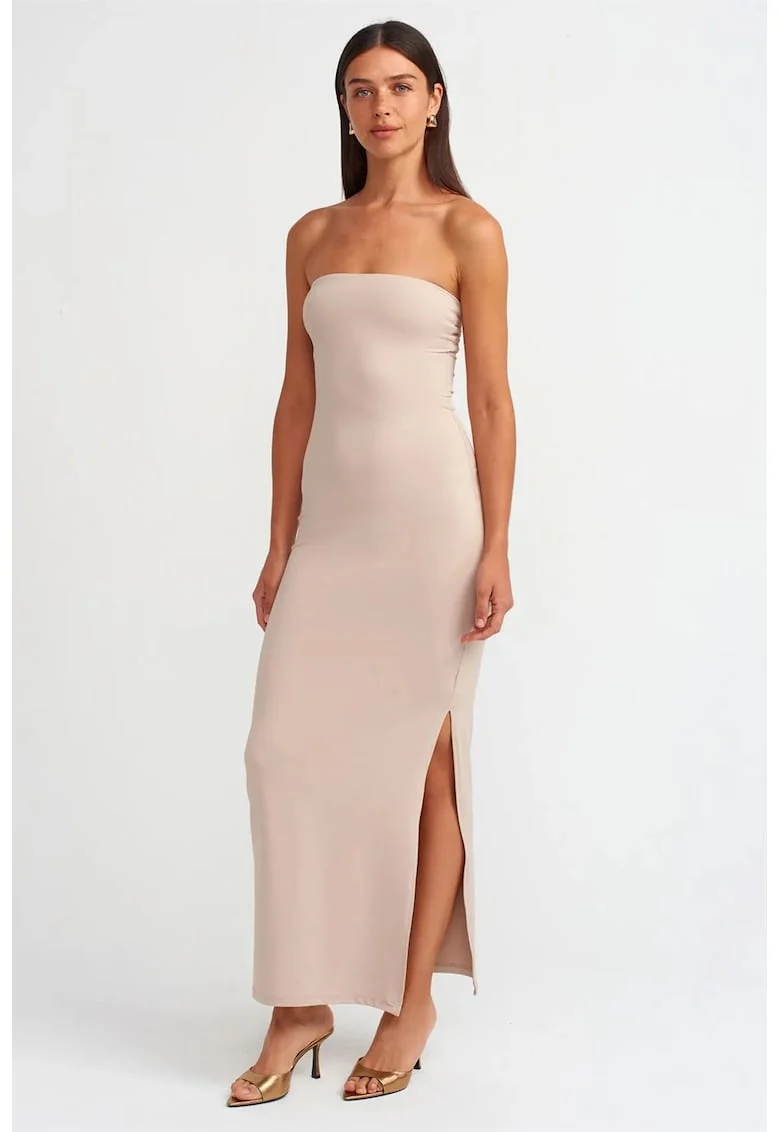 Rochie Maxi Bodycon  Elegant, Piatra Naturala, 93% nylon/7% elastan