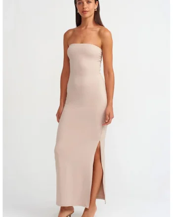 Rochie Maxi Bodycon  Elegant, Piatra Naturala, 93% nylon/7% elastan