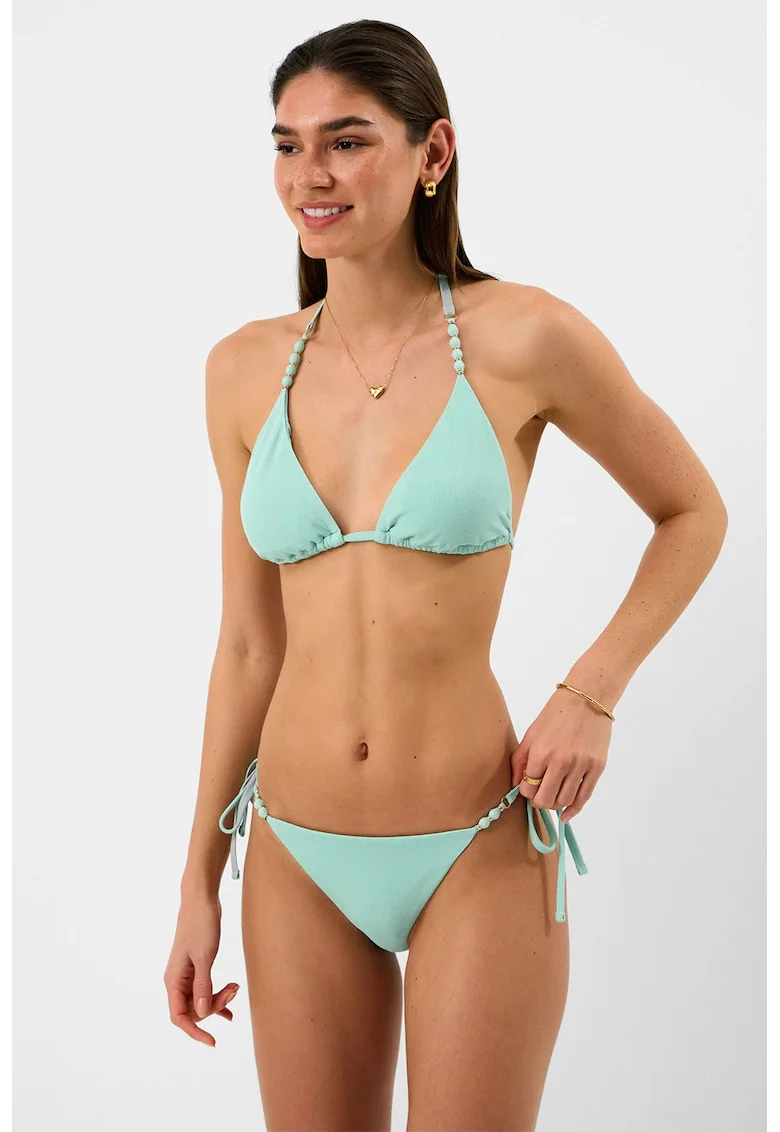 Slip brazilian cu snururi laterale, Verde menta