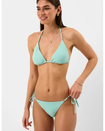 Slip brazilian cu snururi laterale, Verde menta