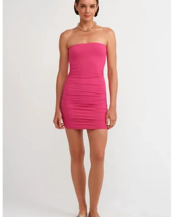 Rochie Mini Bodycon,  Roz Aprins, elastic, fara inchidere