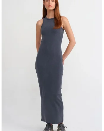 Rochie Maxi Bodycon  Gri antracit, Casual, 94% bumbac