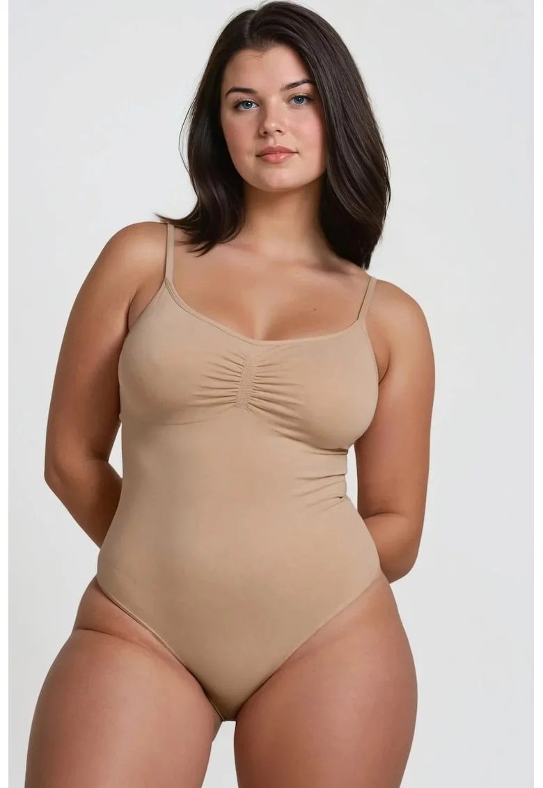 Lenjerie modelatoare,  body modelator premium, bretele ajustabile, natural
