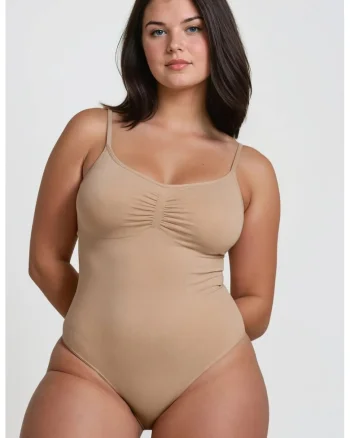Lenjerie modelatoare,  body modelator premium, bretele ajustabile, natural