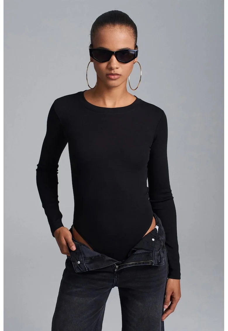 Body  Femei, Slim Fit, Negru, Jerseu, Maneca lunga