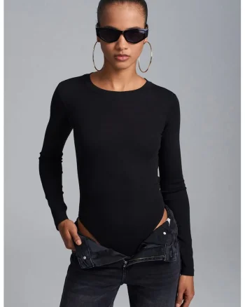 Body  Femei, Slim Fit, Negru, Jerseu, Maneca lunga