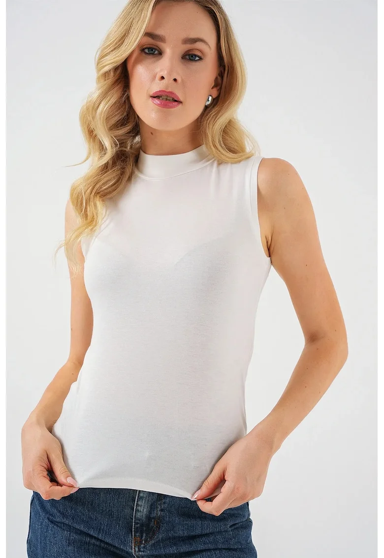 Body,  mulat, jumatate de guler, Ivory Natural, 95% viscoza, 5% lycra