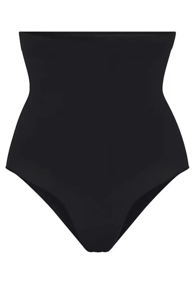 Slip modelator  fara bretele, talie inalta, negru, nylon/elastan