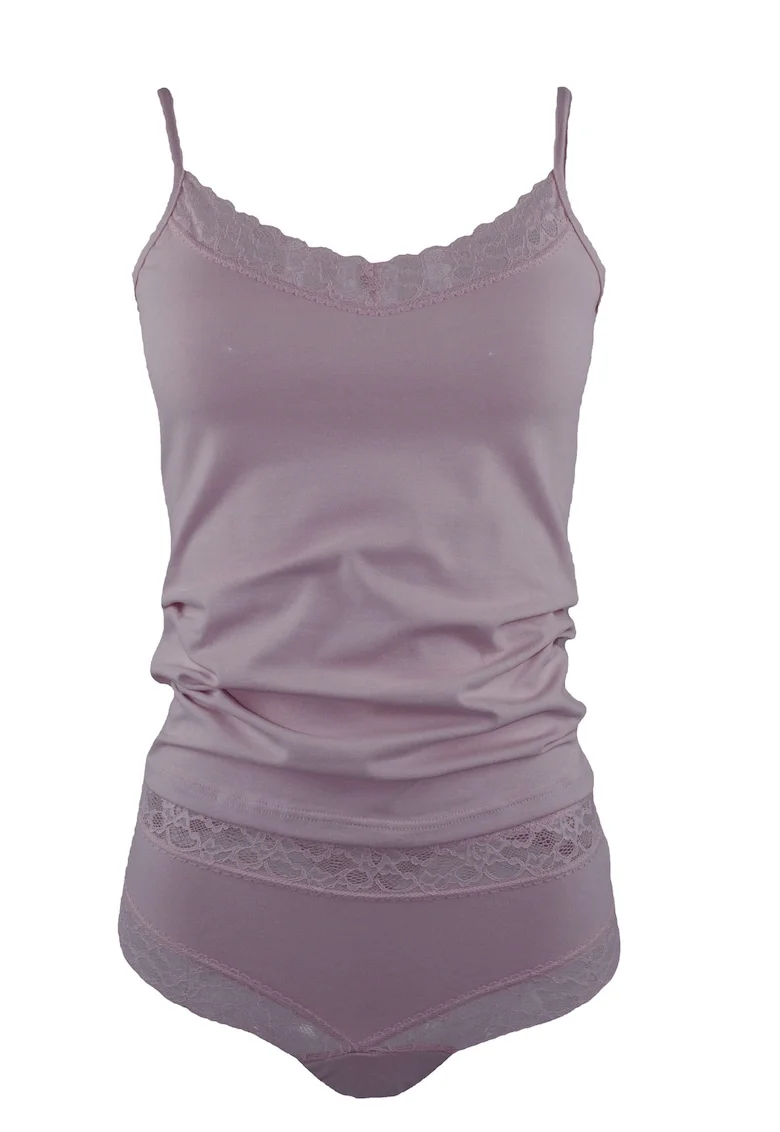 Set maiou si chiloti dama  model 8163, Roz,