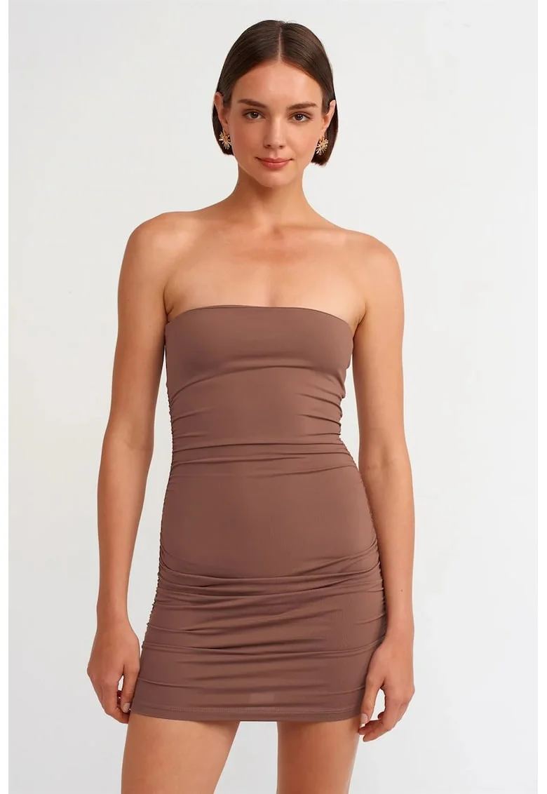 Rochie Mini Bodycon  Elegant, Maro Mocha, 93% nylon/7% elastan,