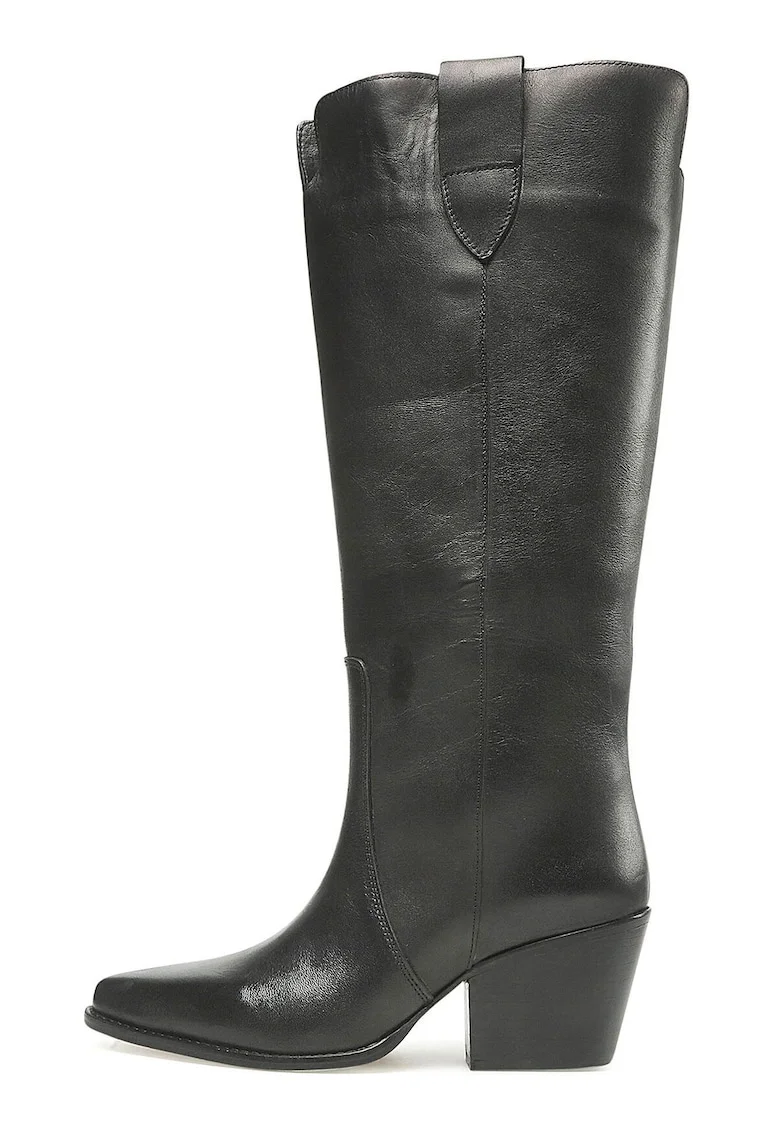 Ghete dama  slip on, piele naturala, negru,
