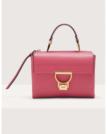 Geanta crossbody de piele cu bareta de umar Arlettis Signature, Rosu stins