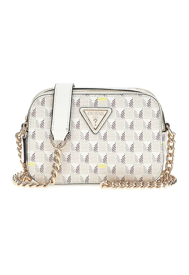 Geanta crossbody cu model Vikky II, Alb/Maro taupe
