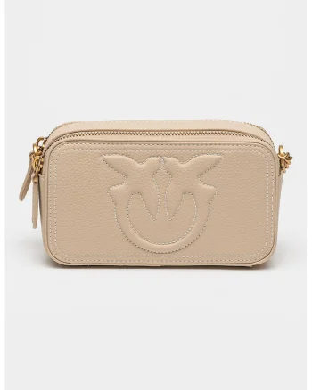 Geanta crossbody de piele cu cusaturi contrastante Carrie, Bej deschis