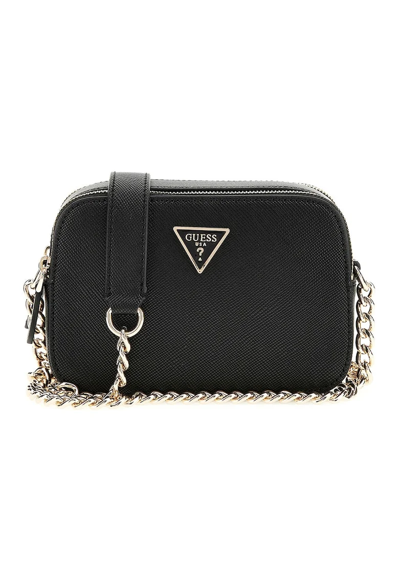 Geanta crossbody din piele ecologica cu doua compartimente Noelle, Negru