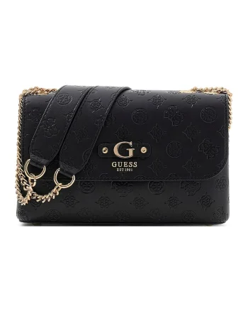 Geanta crossbody din piele ecologica cu monograma Dita, Negru