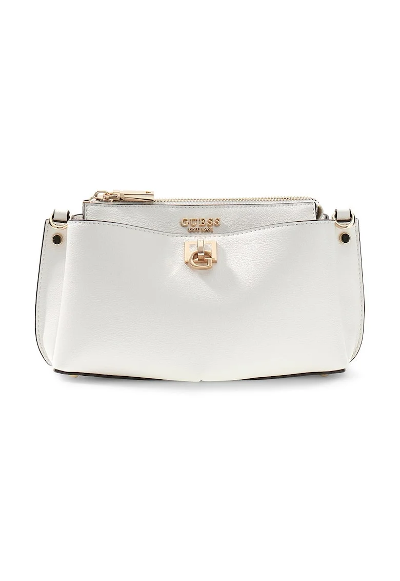 Geanta crossbody cu fermoar Sophia, Alb