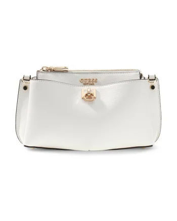 Geanta crossbody cu fermoar Sophia, Alb