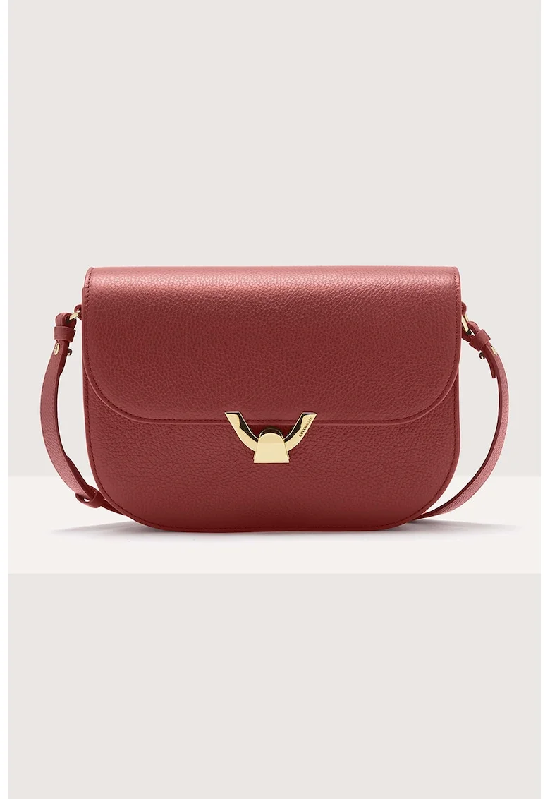 Geanta crossbody din piele Dew, Maro inchis