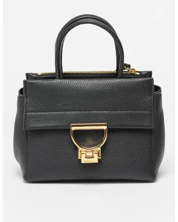 Geanta crossbody din piele cu bretele detasabila Arlettis, Negru
