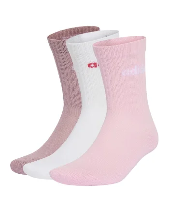 Set de 3 perechi de sosete scurte cu model, unisex, Alb/Roz deschis/Rosu prafuit