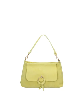 Geanta crossbody de piele intoarsa Celeste Pro, Verde masliniu pal