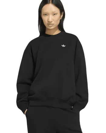 Bluza de trening lejera cu maneci cazute si logo brodat, Negru