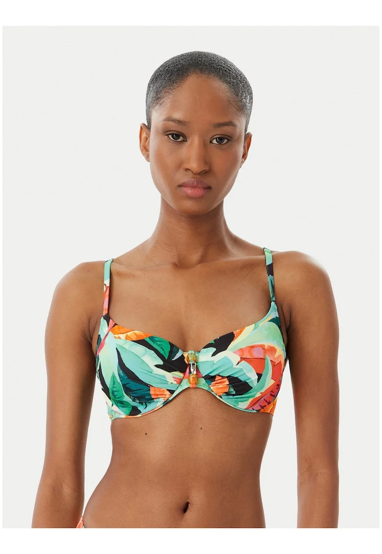 Sutien de bikini dama,  multicolor, material sintetic, imprimeu grafic