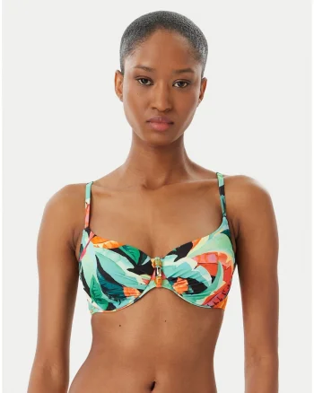 Sutien de bikini dama,  multicolor, material sintetic, imprimeu grafic