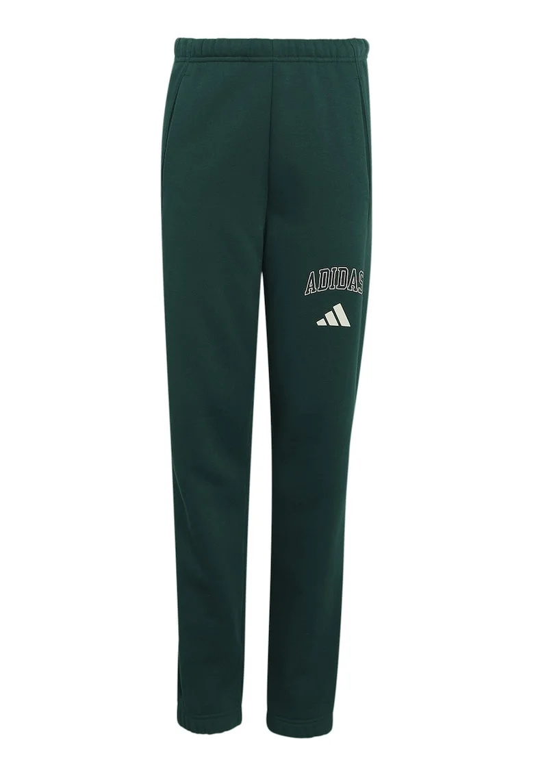 Pantaloni de trening cu logo Collegiate, Verde padure