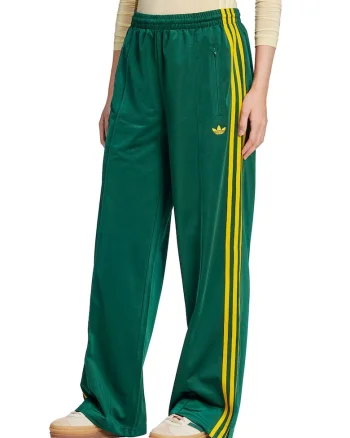 Pantaloni de trening cu croiala lejera si buzunare cu fermoar Firebird, Verde/Galben