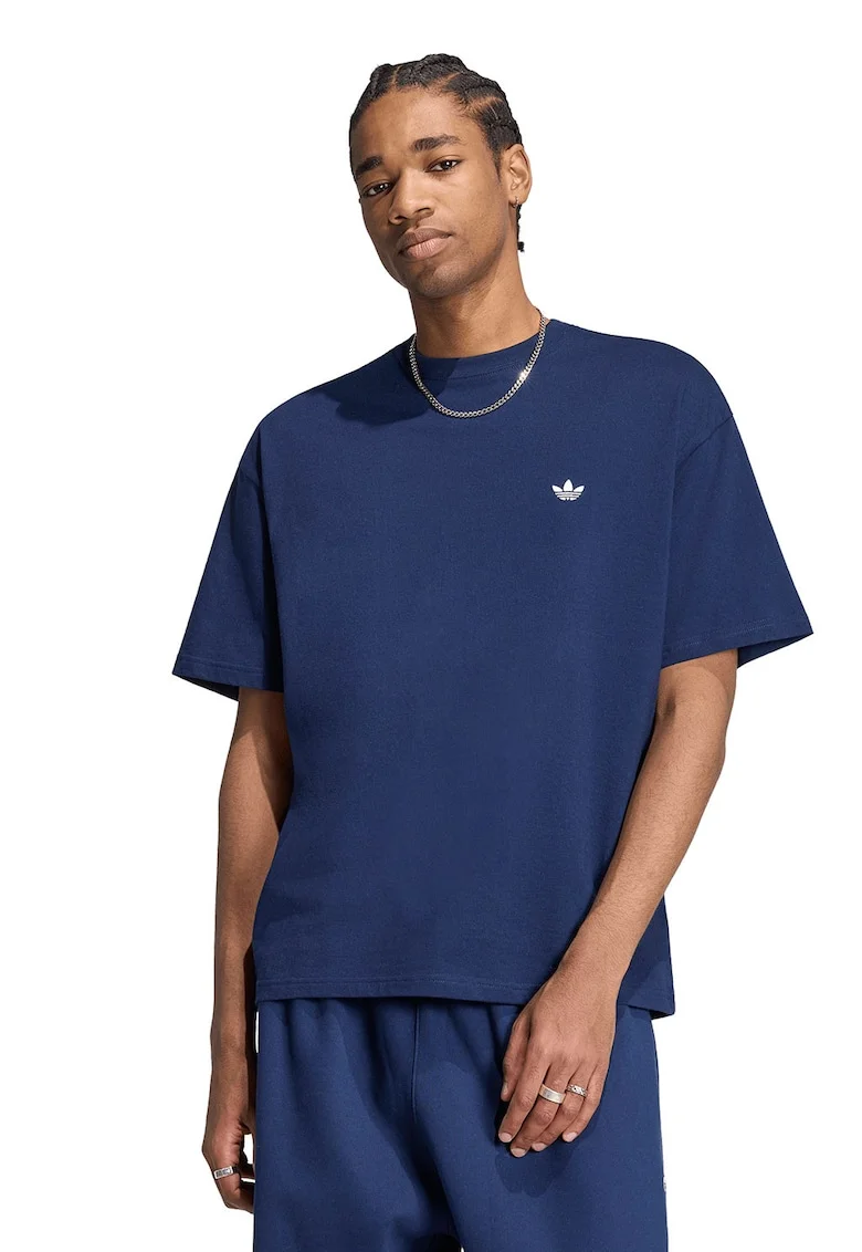 Tricou lejer cu decolteu la baza gatului Essential, Bleumarin