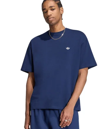 Tricou lejer cu decolteu la baza gatului Essential, Bleumarin