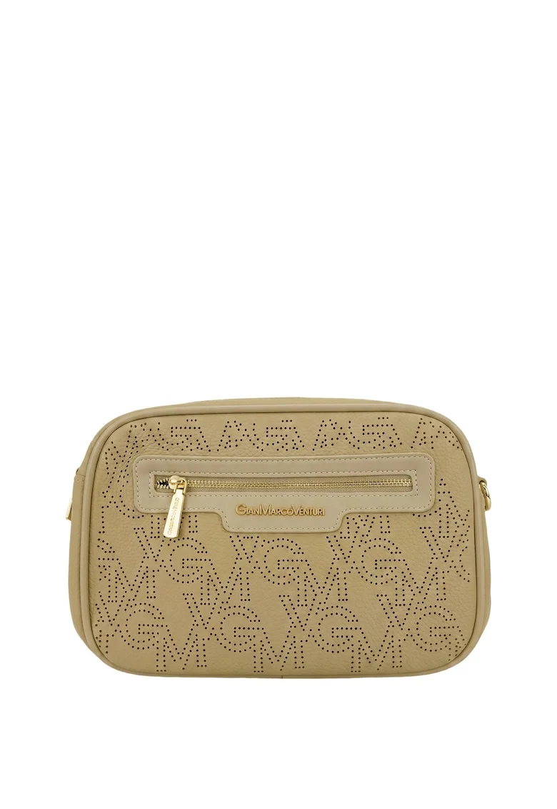 Geanta crossbody din piele ecologica, Auriu