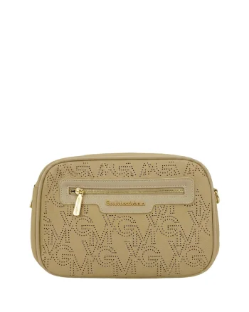Geanta crossbody din piele ecologica, Auriu