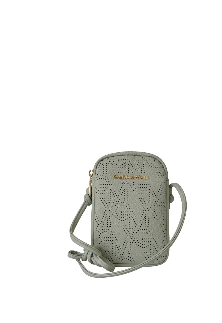 Geanta crossbody din piele ecologica cu logo, Verde