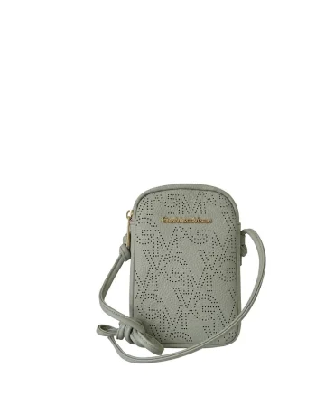 Geanta crossbody din piele ecologica cu logo, Verde