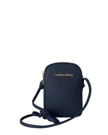 Geanta crossbody din piele ecologica cu logo, Albastru