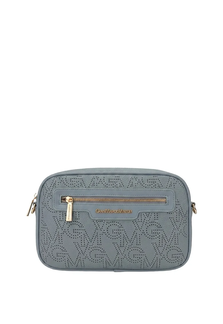 Geanta crossbody din piele ecologica, Albastru azur