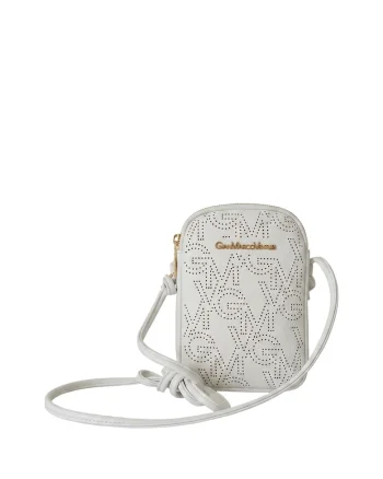 Geanta crossbody din piele ecologica cu logo, Alb
