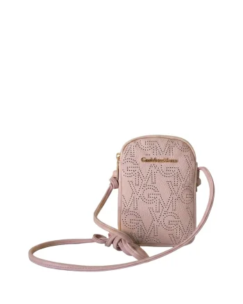 Geanta crossbody din piele ecologica cu logo, Roz