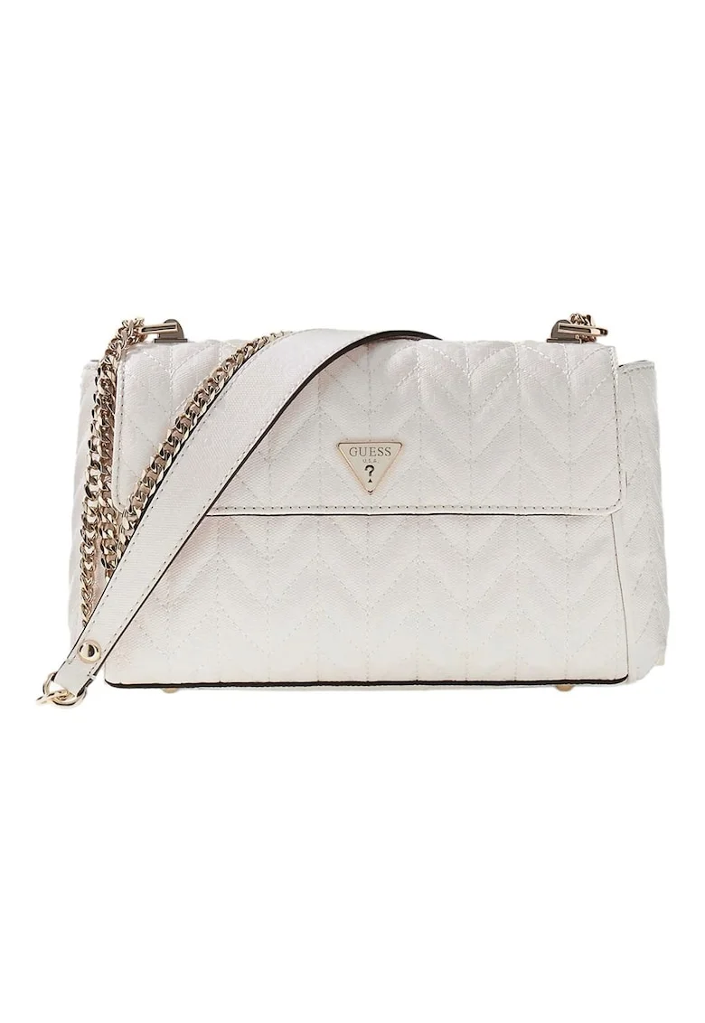Geanta crossbody cu aspect texturat si cusaturi decorative Stacey
