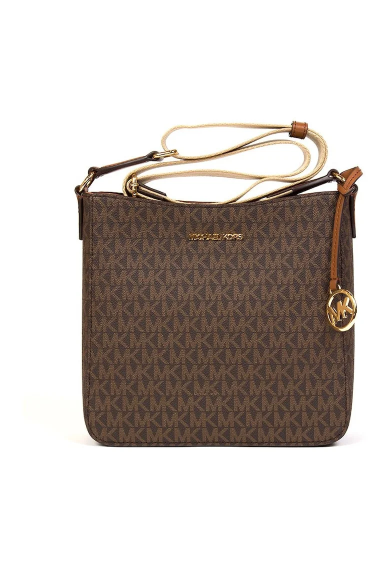 Geanta crossbody din piele ecologica cu imprimeu cu monograma Jet Set Travel, 21x21x7 cm
