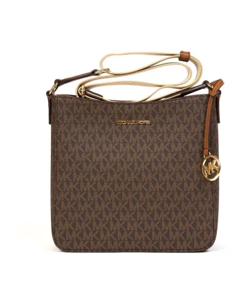 Geanta crossbody din piele ecologica cu imprimeu cu monograma Jet Set Travel, 21x21x7 cm
