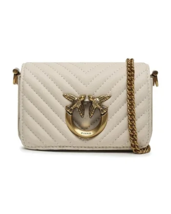 Geanta crossbody cu aspect matlasat, din piele Love Mini, 6x15x20cm