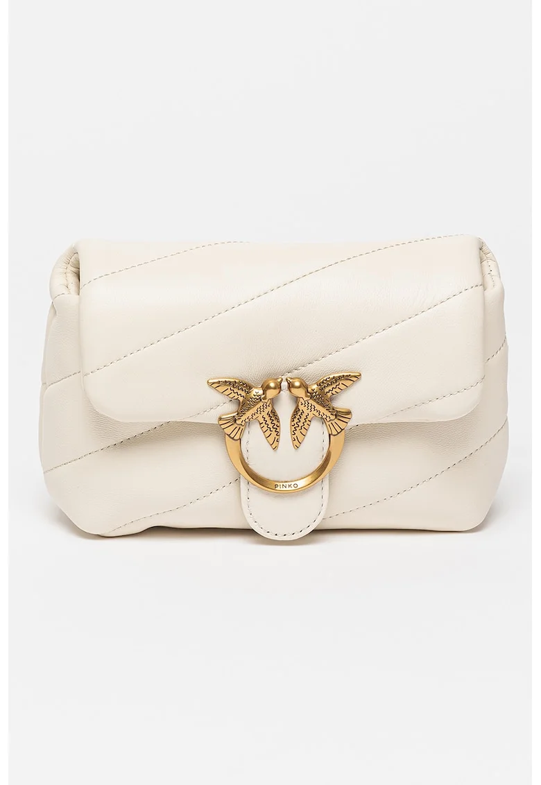 Geanta crossbody de piele Love Baby Mini Puff,, Alb