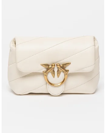 Geanta crossbody de piele Love Baby Mini Puff,, Alb