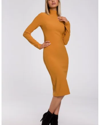 Rochie bodycon cu guler scurt,, Portocaliu