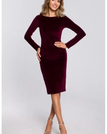 Rochie bodycon din velur,, Rosu